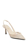 Prada Mesh Slingback Pump In Travertino