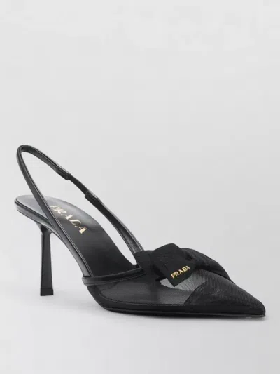 PRADA MESH SLINGBACK PUMPS FEATURING BOW DETAIL