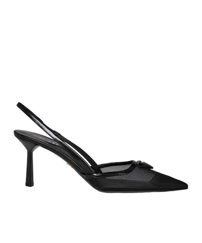 Prada Mesh Fabric Slingback Pumps In Multi