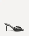 Prada Triangle Logo Mesh Slide Sandal In Black