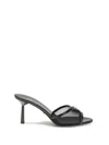Prada Triangle Logo Mesh Slide Sandal In Black