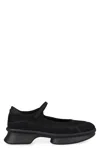 Prada Mesh Upper Round Toe Rubber Sole Ballerinas In Black