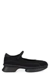 Prada Mesh Upper Round Toe Rubber Sole Ballerinas In Black