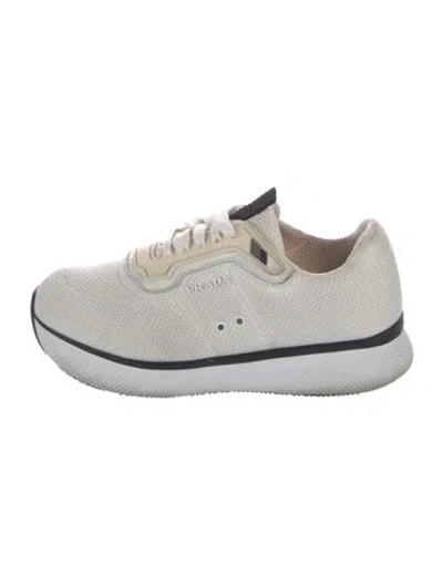 Pre-owned Prada Mesh Sneakers In Neutral