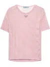 Prada Cotton Mesh Top In Pink