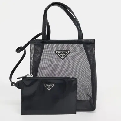Pre-owned Prada Mesh Tote Bag In Black