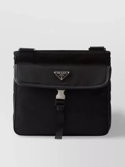 PRADA MESSENGER BAG WITH ADJUSTABLE STRAP AND EXTERNAL POCKET