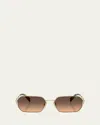 Prada 58mm Gradient Rectangular Sunglasses In Pale Gold