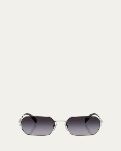 PRADA METAL & PLASTIC RECTANGLE SUNGLASSES