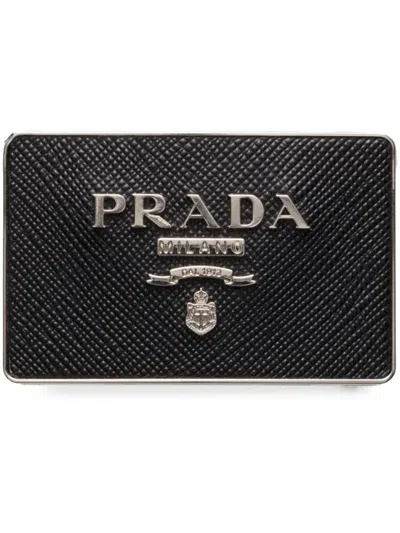 Prada Metal Belt Buckle In Black