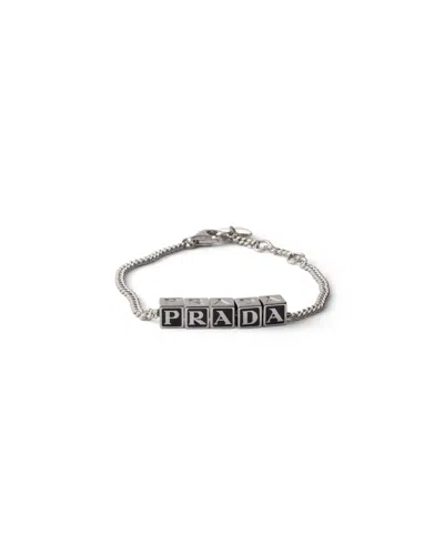 Prada Armband Aus Metall In Silver