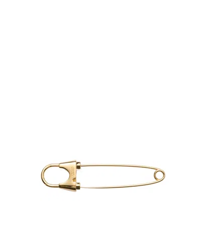 Prada Metal Brooch In Gold