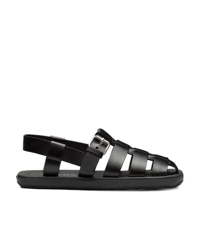 PRADA BRUSHED LEATHER SANDALS