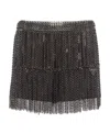 Prada Miniskirt With Metal Chain Fringe In Gray Steel