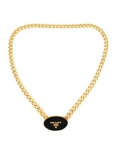Pre-owned Prada Metal Chain-link Belt In Gold