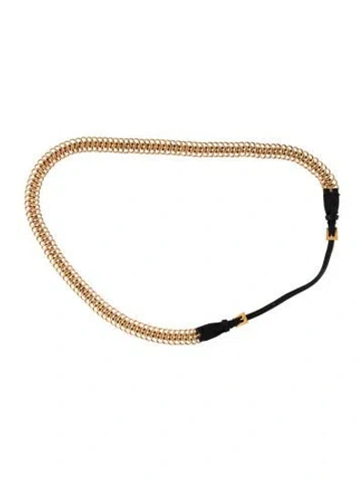 Pre-owned Prada Metal Chain-link Belt In Gold