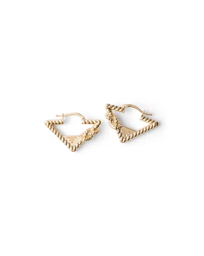 Prada Metal Earrings In Gold