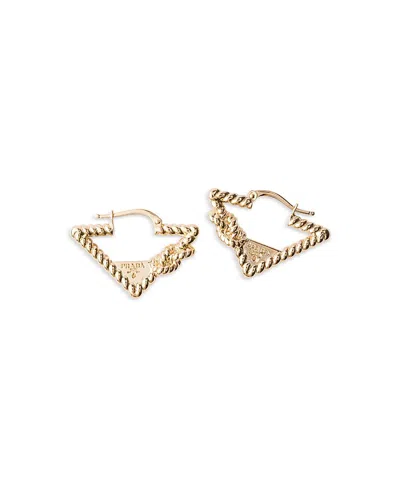 Prada Metal Earrings In Gold