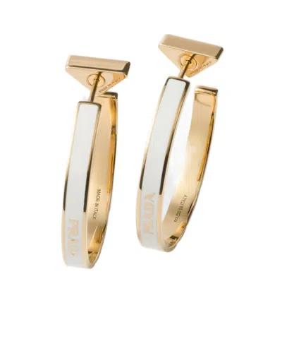 Prada Metal Earrings In Gold