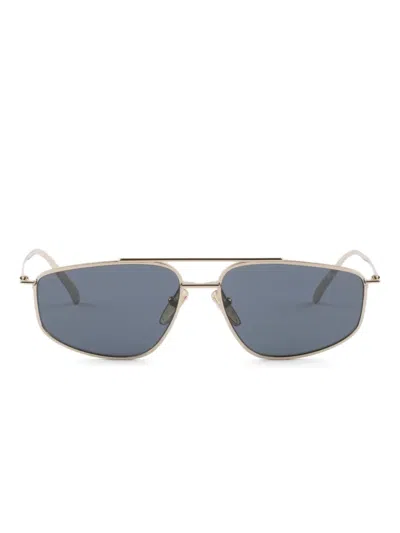 Prada Metal-frame Geometric Sunglasses In Gray