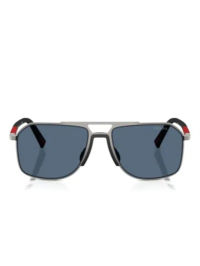 Prada Metal Frame Sunglasses In Blue