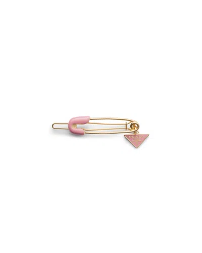 Prada Metal Hair Clip In Pink