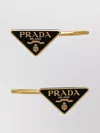 Prada Metal Hair Clip Set With Logoed Triangle