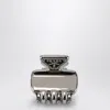 Prada Triangle Logo Metal Hair Claw In Silver