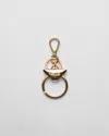 Prada Metal Key Ring In Gold/schwarz