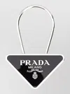 Prada Metal Key Ring Triangular Shape Engraving