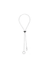Prada Triangle Logo Keychain Necklace In Silver