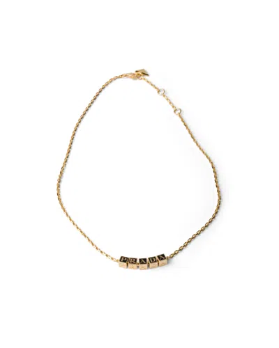 Prada Halskette Aus Metall In Gold
