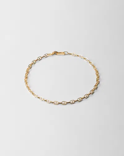 Prada Metal Necklace In Gold