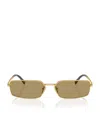 Prada 0pr A60s Rectangular Frame Sunglasses In Gold