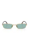 Prada 54mm Rectangular Sunglasses In Green