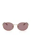 Prada Womens Brown Pr B56s Round-frame Metal Sunglasses In Pink