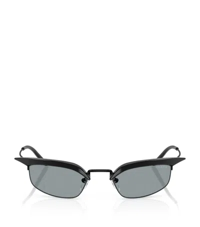 Prada Womens Pr B50s Rectangle-frame Metal Sunglasses Black