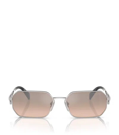 Prada Metal Rectangular Sunglasses In Multi