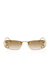 Prada 52mm Gradient Rectangular Sunglasses In Gold