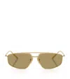 Prada Womens Gold Pr C51s Pillow-frame Metal Sunglasses In Gray