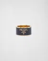 Prada Metal Ring In Black/gold