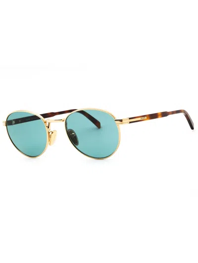 Prada Metal Round Unisex Sunglasses In Green