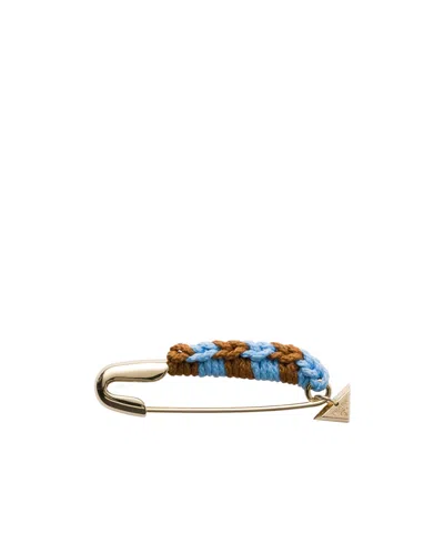 Prada Metal Safety Pin Brooch In Multicolor