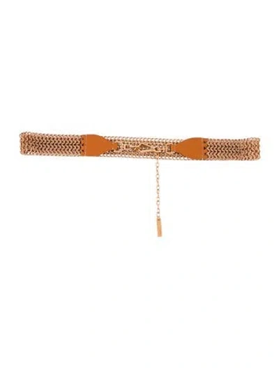 Pre-owned Prada Metal Waist Belt In Gold