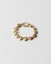 Prada Cut-out Chain Bracelet In Gold