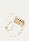 Prada Metallic Brushed Leather Card Holder With Strap In F0522 Platino