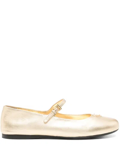 Pre-owned Prada Metallic-effect Ballet Flats