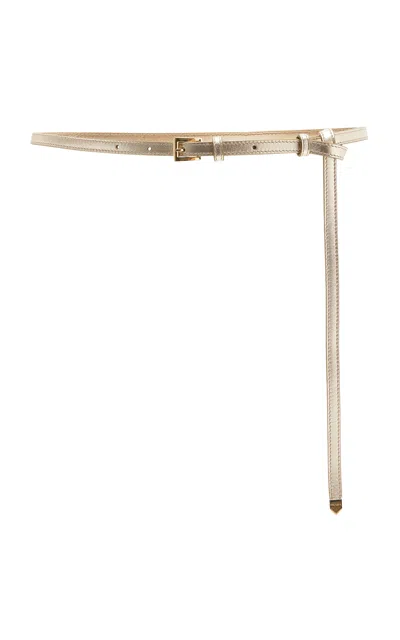 Prada Metallic Leather Belt In Gold