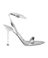 Prada Metallic Leather High-heeled Sandals In Silver