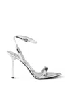 Prada Metallic Leather High-heeled Sandals In Silver